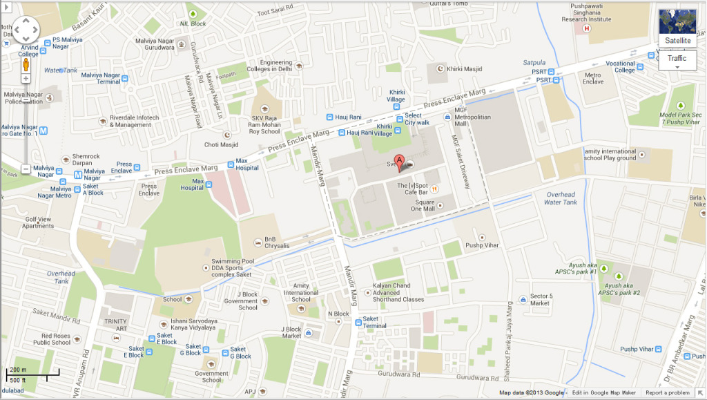 Location Map Saket District Centre - Prithvi Estates