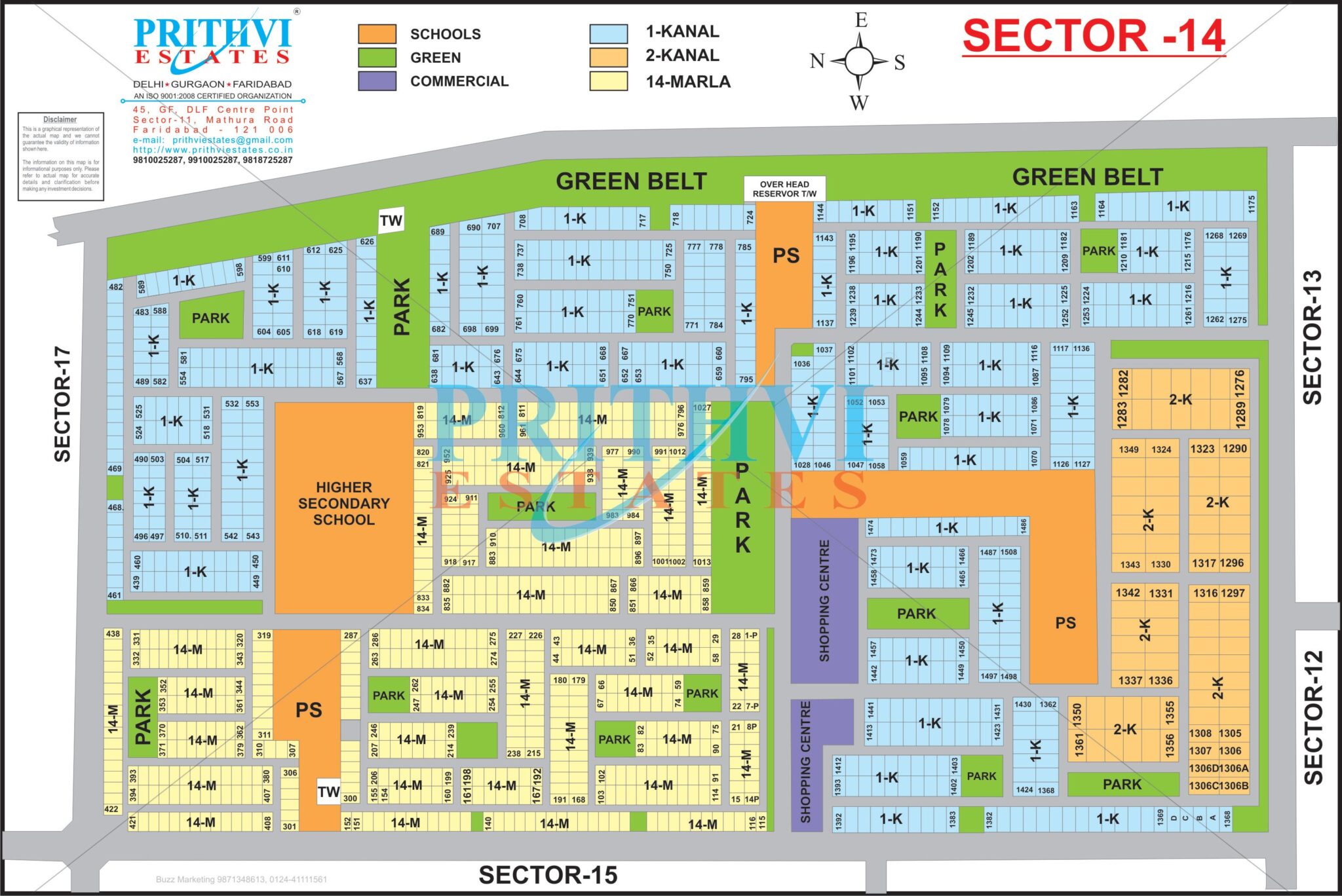 Sector 14 Layout plan - Prithvi Estates